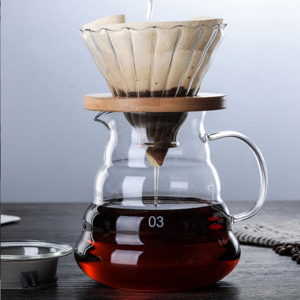 Macchinetta del caffè essenziale fatta a mano di Tools Borosilicate Glass di barista con il filtro di vetro dall'imbuto